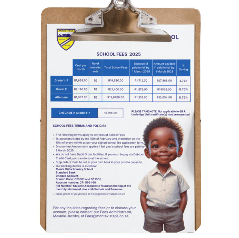 school fees for 2025 is Available