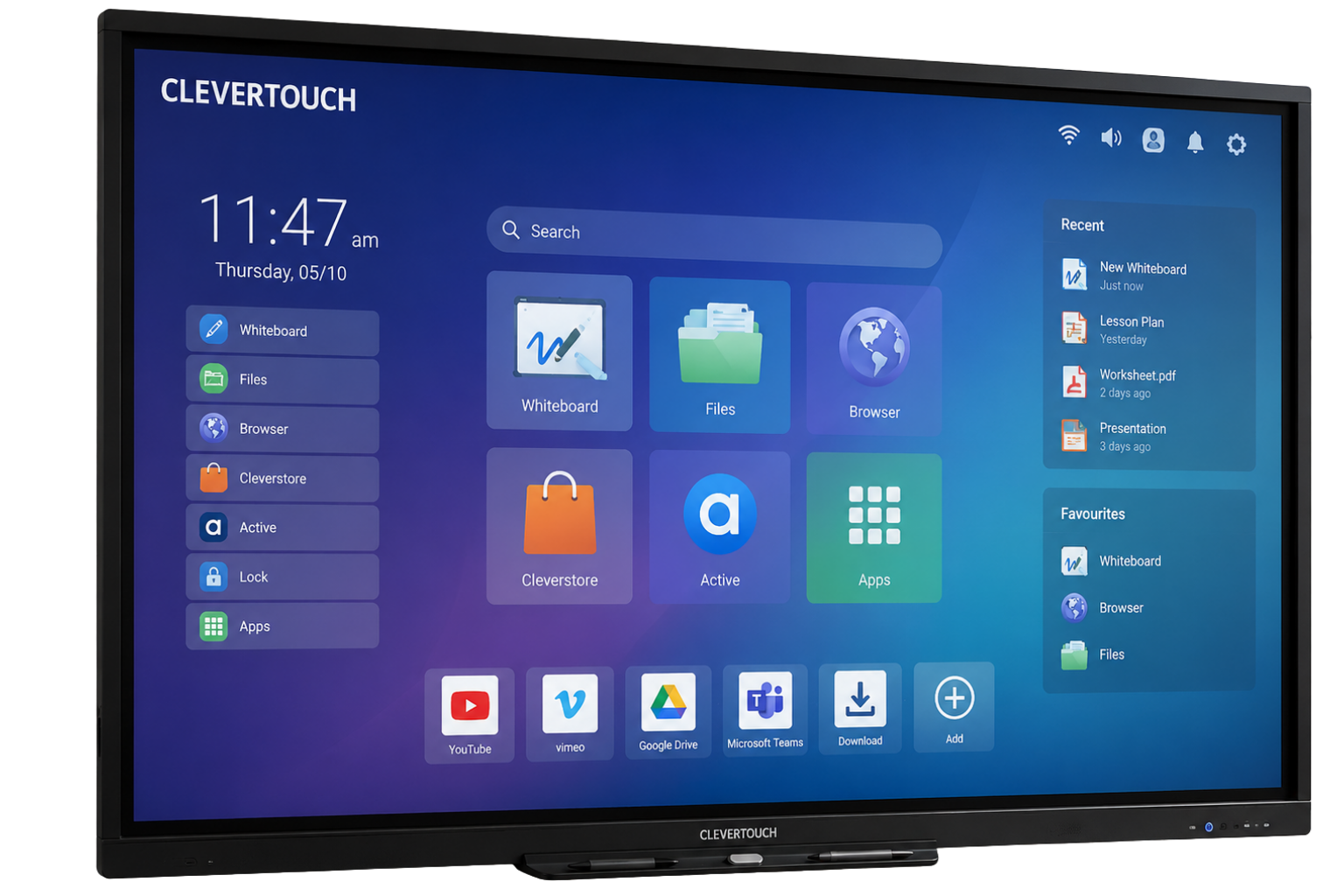 Learner using a Clevertouch interactive board